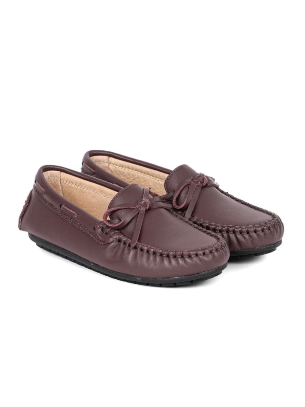 NWT Perroquet Burgundy Leather with Bow Loafer Toddler Girl Shoe 23